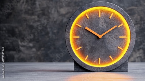 Wallpaper Mural Modern clock with glowing orange elements on a dark background Torontodigital.ca