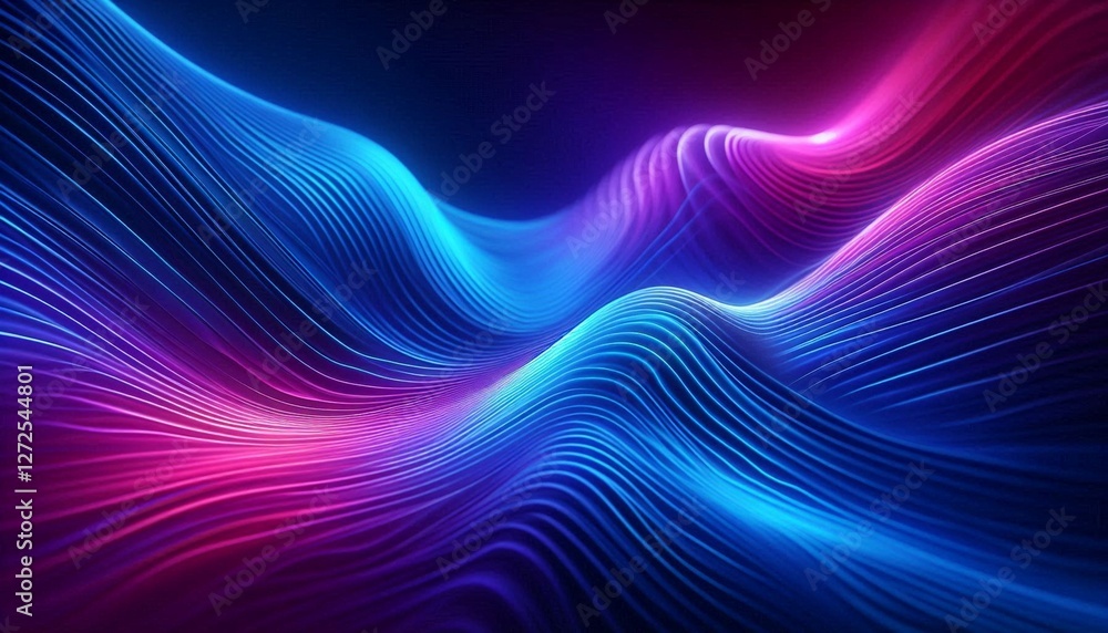 Obraz premium Abstract Neon Wave Design for Modern Backgrounds