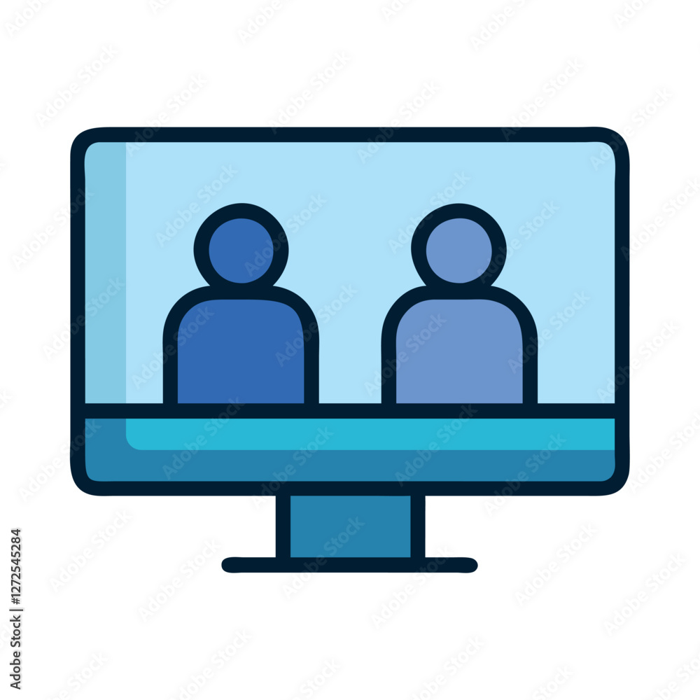Telecomunication video conference icon Telecomunication video conference icon