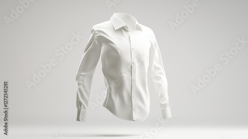 Obraz na płótnie Floating white women's long-sleeve shirt. w salonie
