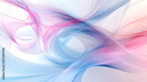 A stunning abstract design with flowing curves in soft pink and blue hues. photo