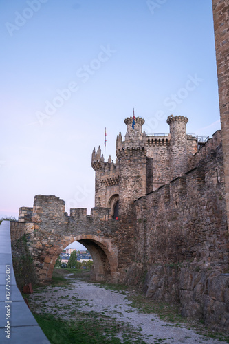 Panorama of the Templar Castle, Ponferrada Castle.Ponferrada in the Province of Leon in Spain on the Camino de Santiago