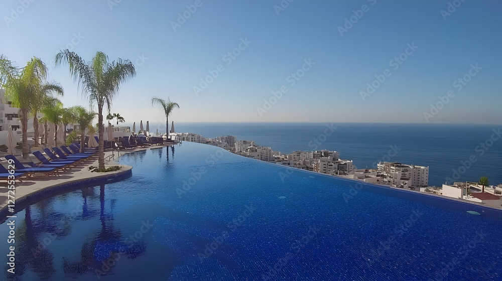 Infinity pool, coastal resort, panoramic ocean view, relaxation Infinity pool, coastal resort, panoramic ocean view, relaxation