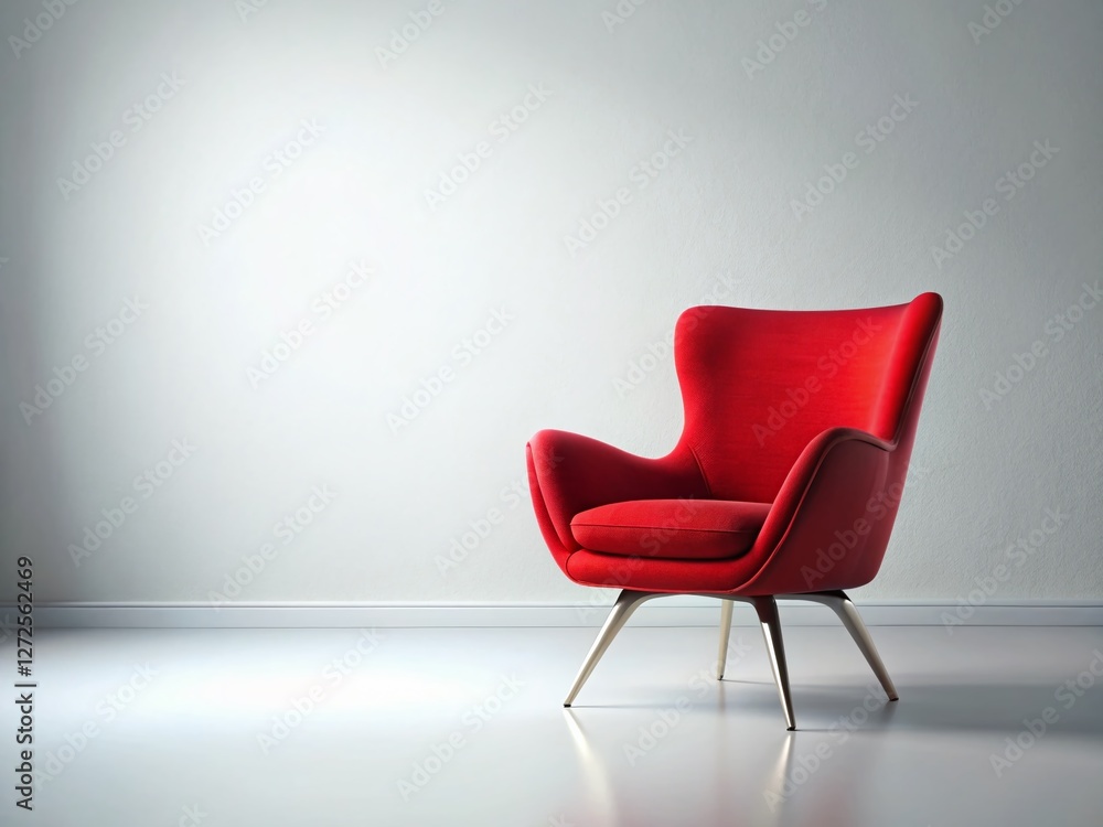 Red Chair Isolated on White Background: Perfect for Design Projects Red Chair Isolated on White Background: Perfect for Design Projects