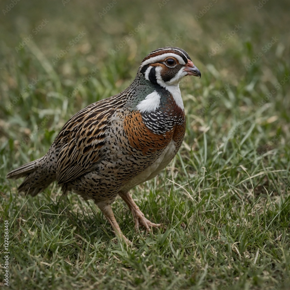 A quail walking through invisible grass on a white background. A narrative following the delicate yet resilient journey of a quail navigating its natural habitat A quail depicted in a whimsical, carto A quail walking through invisible grass on a white background. A narrative following the delicate yet resilient journey of a quail navigating its natural habitat A quail depicted in a whimsical, carto