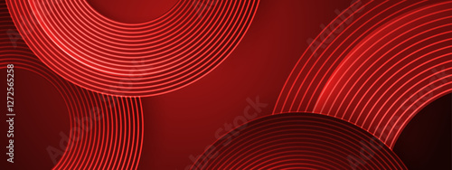 red neon overlapping circles on a dark blue background, ideal for futuristic design projects, technology concepts, or modern backgrounds.