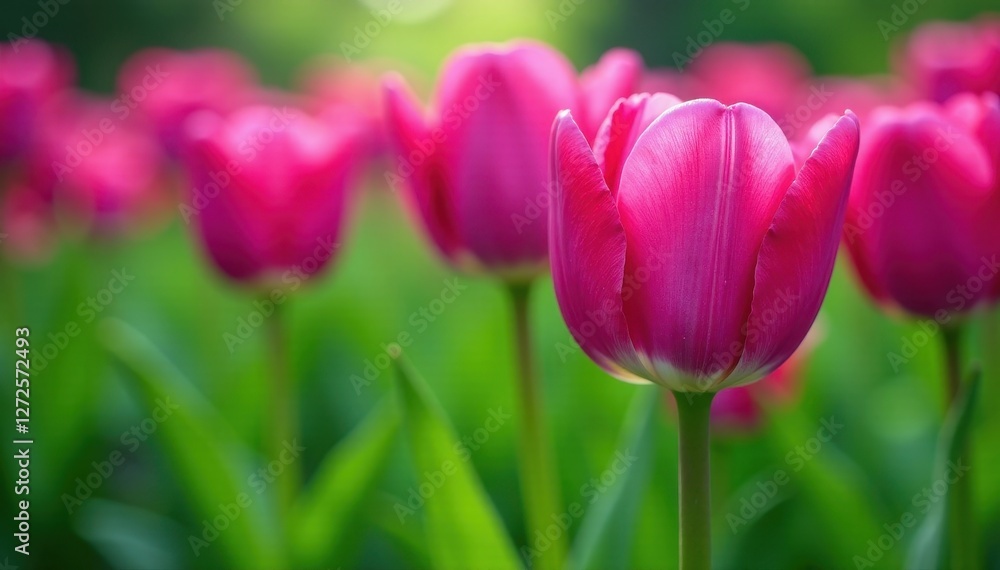 Vibrant purple tulips burst forth, lush green leaves surround , color, foliage, purple tulips Vibrant purple tulips burst forth, lush green leaves surround , color, foliage, purple tulips