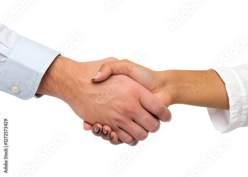 Wallpaper Mural Handshake man and woman isolated on transparant background. Torontodigital.ca