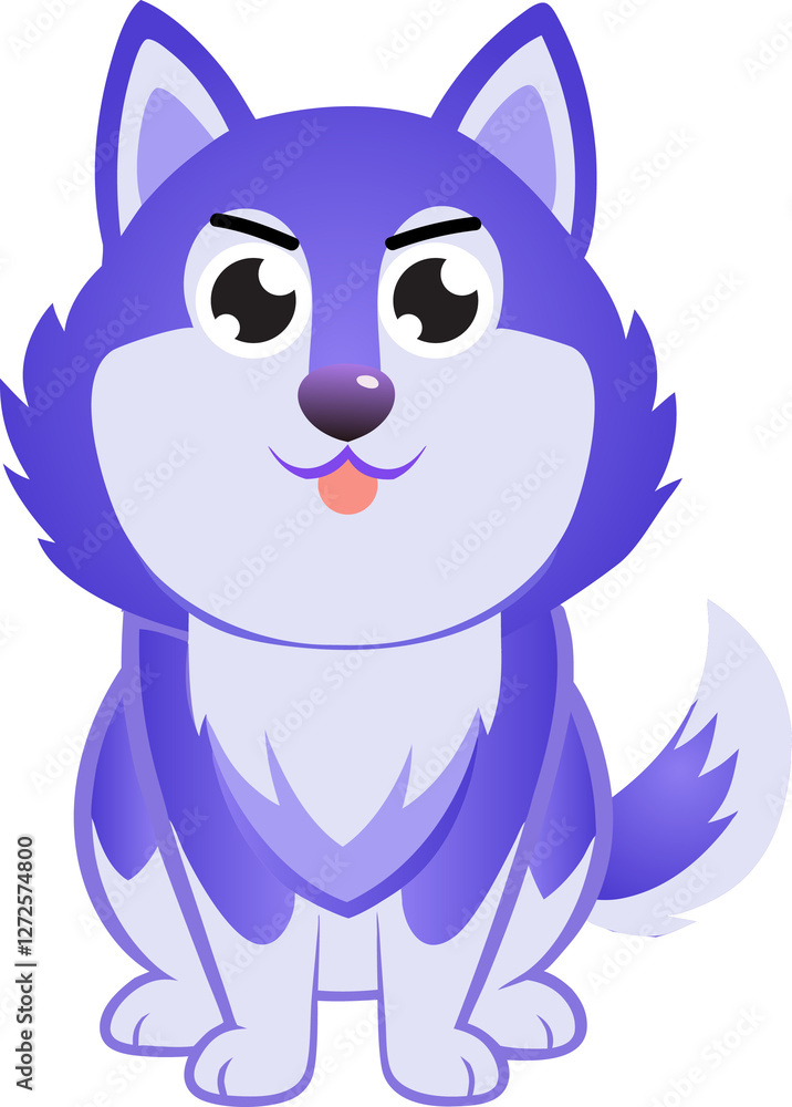 Cute Siberian Husky dog cartoon, pet animal Cute Siberian Husky dog cartoon, pet animal