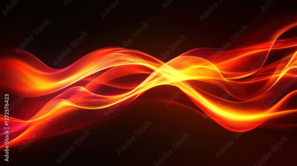 Fiery Abstract Waves: A Digital Art Masterpiece Fiery Abstract Waves: A Digital Art Masterpiece