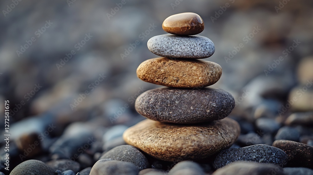Serenity Through Balanced Stones in a Natural Setting Symbolizing Peace and Stability : Generative AI Serenity Through Balanced Stones in a Natural Setting Symbolizing Peace and Stability : Generative AI