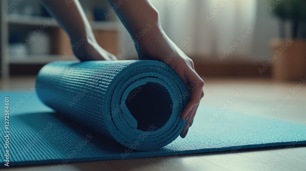 Close-up of a Rolled-up Yoga Mat Close-up of a Rolled-up Yoga Mat