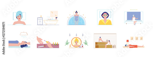 Spa set illustration. Flat vector illustration concept.