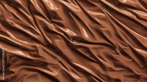 Processed collage of brown plastic cellophane surface texture. Background for banner, backdrop