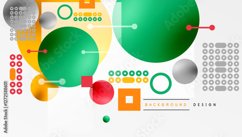 Circles and elements geometric abstract background