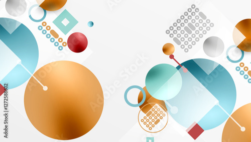 Circles and elements geometric abstract background