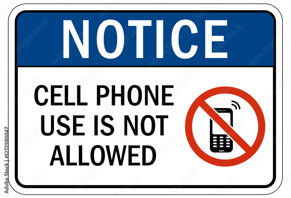 Fototapeta premium No cellular phone allowed sign cell phone use is not allowed