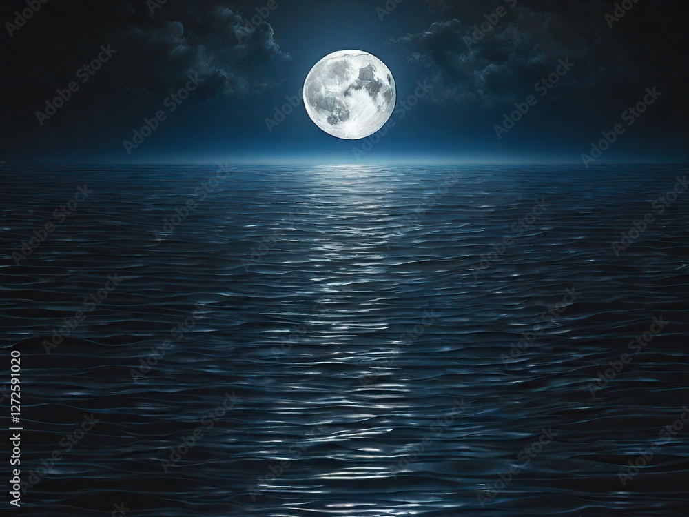 full moon over ocean full moon over ocean