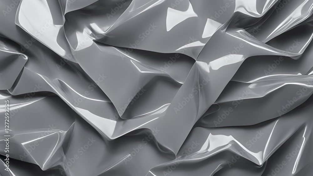 Obraz premium Processed collage of gray plastic cellophane surface texture. Background for banner, backdrop