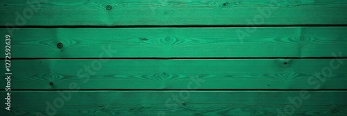 Wooden planks with emerald green hue on a rustic wall, rustic, wooden planks