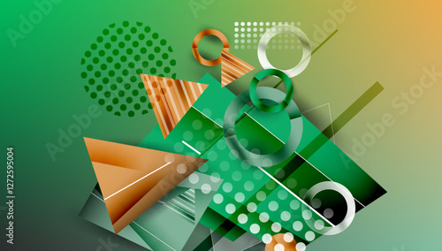 Abstract background geometric design with colorful gradients