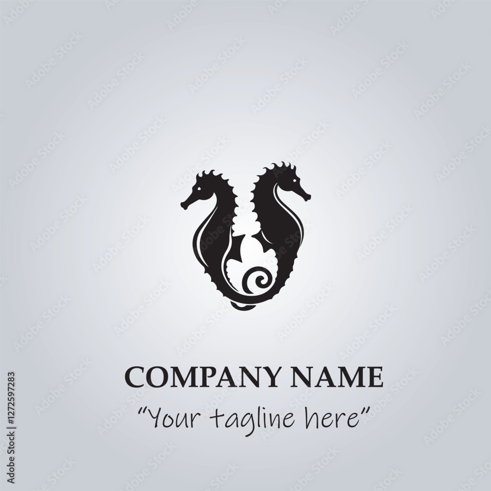 Sea horse logo company black and white vector illustration
Sea horse logo company black and white vector illustration