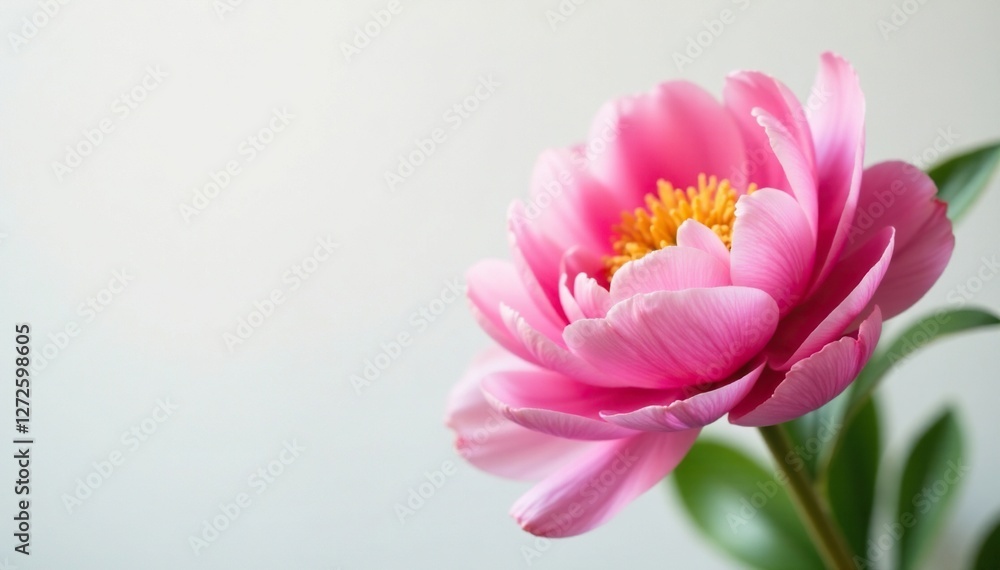 Fototapeta premium Soft focus peony blooms against a white background, blooming, nature