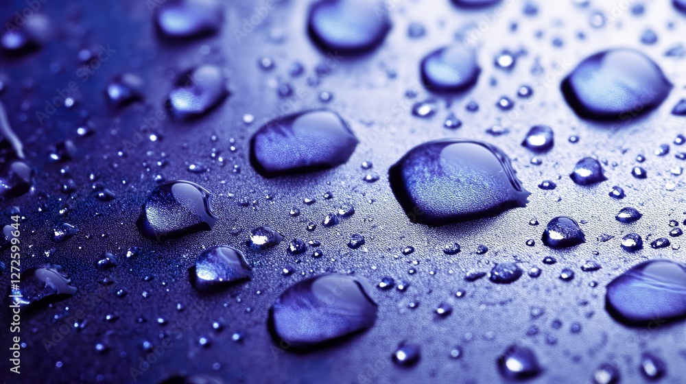 Cool blue water droplets creating a mesmerizing and refreshing sight. Each droplet glistens with a deep blue hue Cool blue water droplets creating a mesmerizing and refreshing sight. Each droplet glistens with a deep blue hue