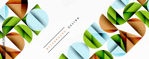 Minimal geometric abstract background. Circle square and triangle design