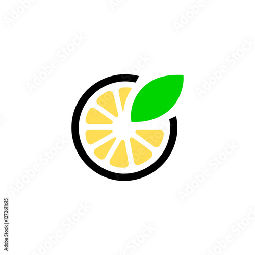 fresh lemon slice fruit food healthy logo vector illustration template design