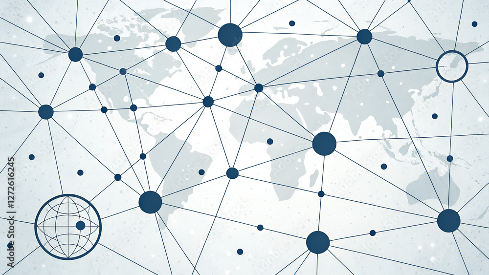 A global network, intricately woven, connecting points across the world. A global network, intricately woven, connecting points across the world.