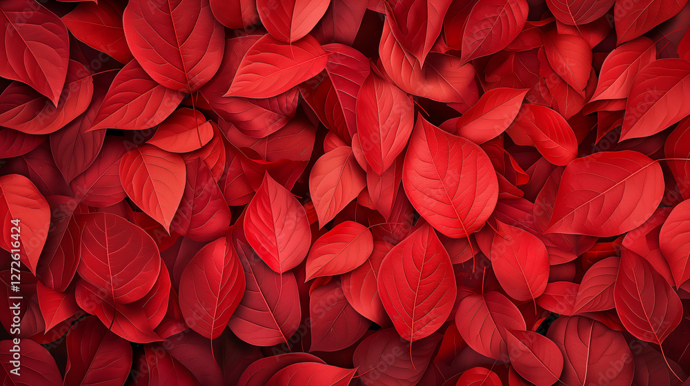 red background with leaves red background with leaves