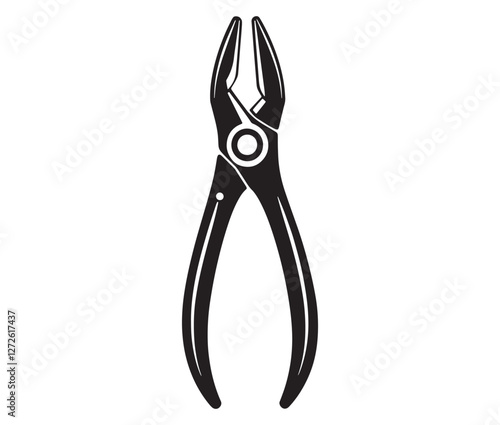 Silhouette pliers isolated on white background, Vector illustration of a wire cutter – a must-have repair tool