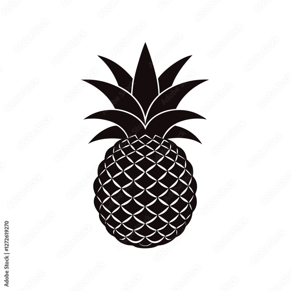 Obraz premium pineapple on white vector illustration