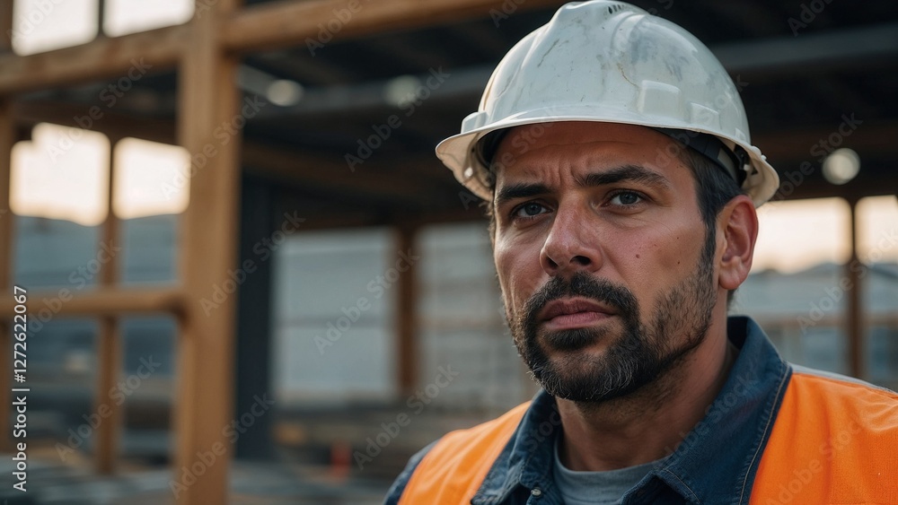 portrait of a young construction worker portrait of a young construction worker
