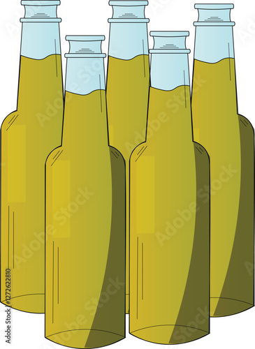 the illustration of the bottle of beer.