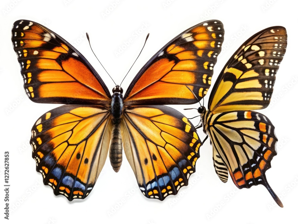 High-resolution PNGs: isolated swallowtail and monarch butterfly wings. Perfect nature stock photos for your projects. High-resolution PNGs: isolated swallowtail and monarch butterfly wings. Perfect nature stock photos for your projects.