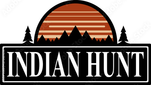 Indian hunt Flat Design Vector Illustration for logos
