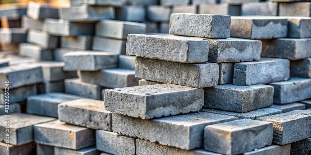 Stack of Weathered Grey Construction Bricks - High-Resolution Stock Photo Stack of Weathered Grey Construction Bricks - High-Resolution Stock Photo