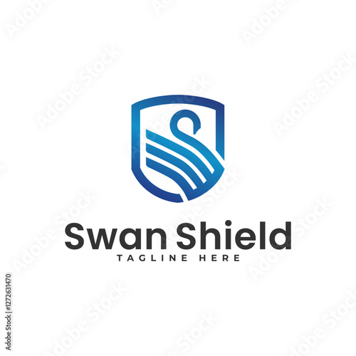 swan shield logo vector for protection brand