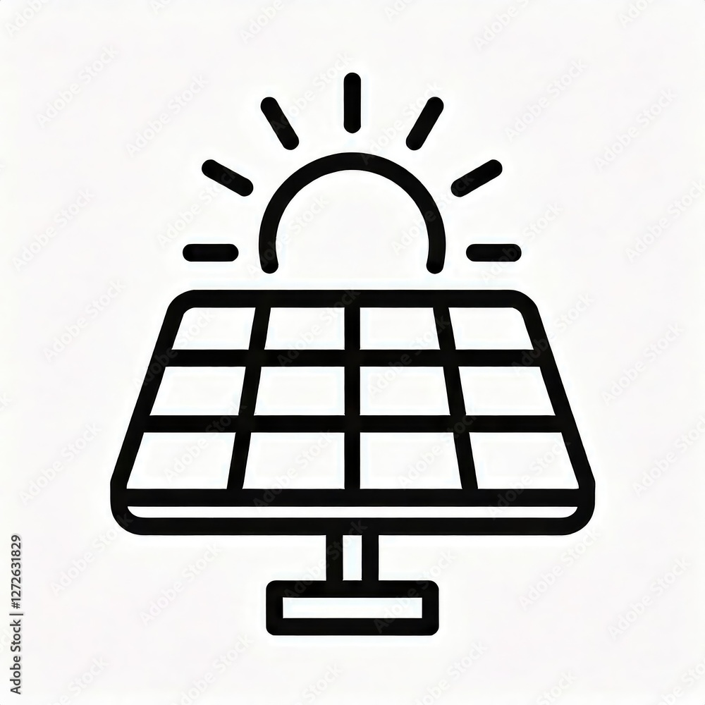 Solar Panel Energy: A Clean, Minimalist Line Art Design Solar Panel Energy: A Clean, Minimalist Line Art Design