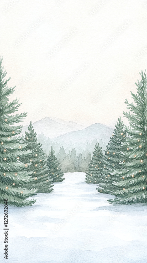Obraz premium Winter Wonderland Landscape Painting