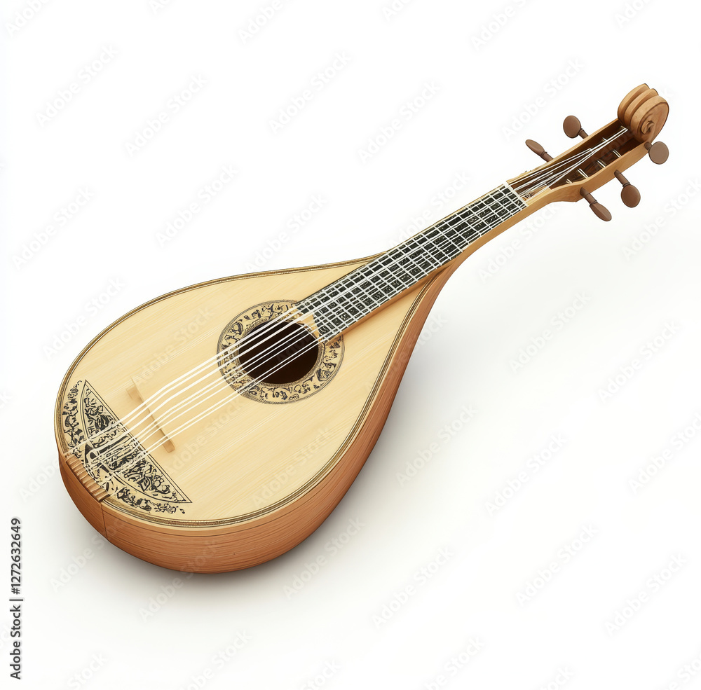 Fototapeta premium acoustic guitar on white background