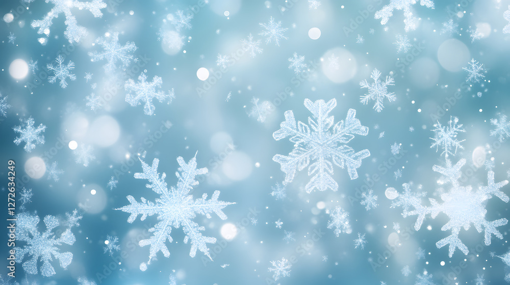 Snowflakes and Soft Bokeh on Cool Winter Background
Snowflakes and Soft Bokeh on Cool Winter Background