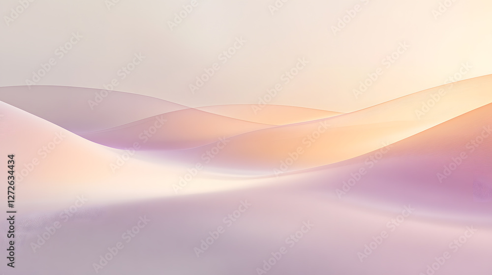 Fototapeta premium Soft Pastel Desert Landscape with Gentle Curves