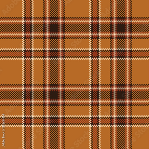 Retro brown plaid tartan checkered seamless pattern.Vector illustraion for textile.