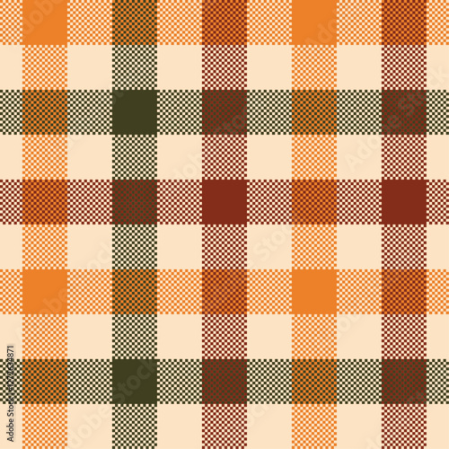 Gingham checkered brown plaid square background seamless pattern.Vector illustraion for background.