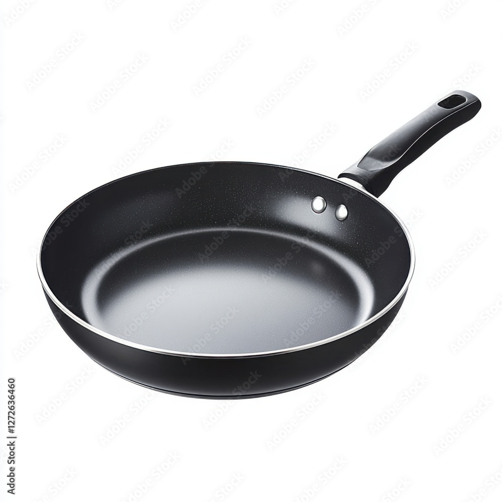 Non-stick frying pan with a sleek black finish and a comfortable handle for easy cooking. Non-stick frying pan with a sleek black finish and a comfortable handle for easy cooking.