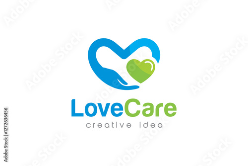 Creative Love Care Concept Logo Design Template