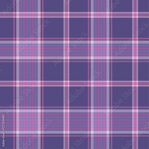 Violet purple tartan plaid pattern. Seamless tartan pattern.Vector illustraion for background textile.
